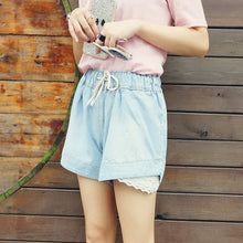 Load image into Gallery viewer, 2018 Summer New Arrival Plus Size 5XL Women's Jeans Shorts Fashion High Waist Pockets Drawstring Waist Lace Trousers B85114X